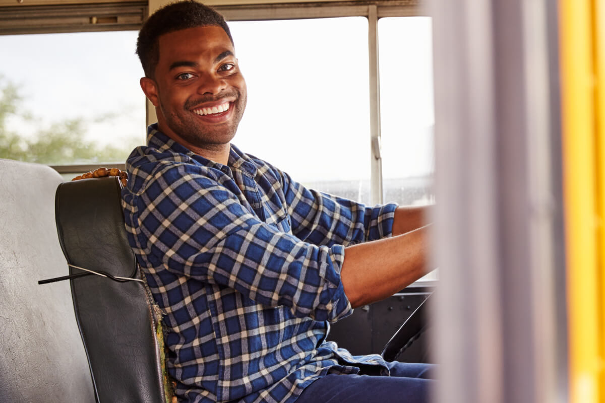 Smiling Bus Driver